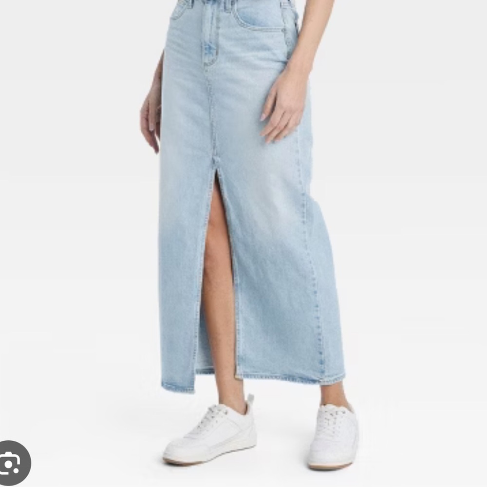 Women's Denim Maxi Skirt - Universal Thread™ Light Wash 8